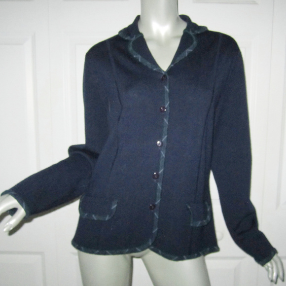 navy blue merino wool cardigan